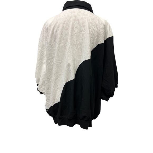 ⚫⚪ Koret 5X Black & White Embroidered Top – Oversized Batwing Artsy Blouse - Picture 3 of 4